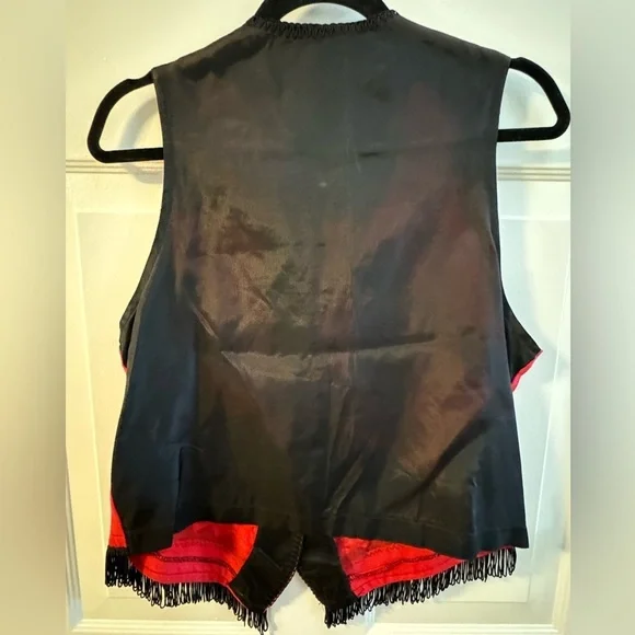 Western Painted Fringe Vest Cowgirl Rodeo Boho Country Vintage 90’s Fun Colorful - Picture 8 of 11